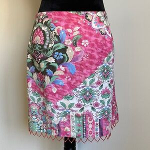 Boston Proper Pink and White Floral Mini Skirt